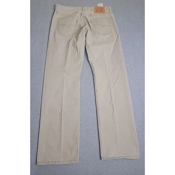 Levis 514 Khaki Pants Mens 34x32 (33x31) Straight Flat Front Cotton Mid Rise - Picture 12 of 13